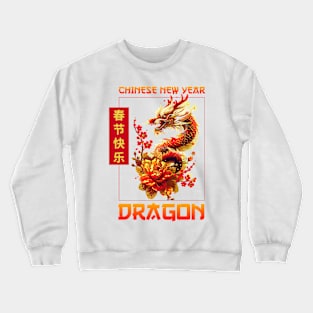 Vibrant Golden Dragon: Popping Chinese New Year Crewneck Sweatshirt